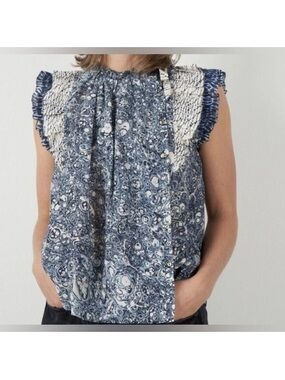 House of Harlow 1960 Haru Print Blouse Size Small